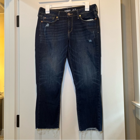 Denizen Levi’s Womens Straight Fit Jeans Blue Size 9 Distressed Low-Rise Pant - Picture 1 of 9
